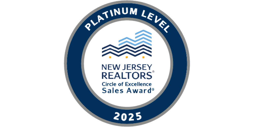 Platinum Level New Jersey Realtors Circle of Excellence Sales Award 2025 Platinum Level New Jersey Realtors Circle of Excellence Sales Award 2025